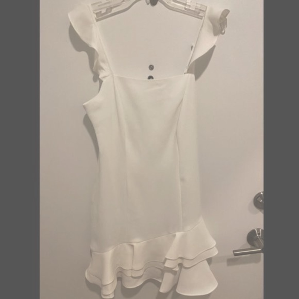 BCBGeneration White Ruffle Sleeve Mini Dress Size 6